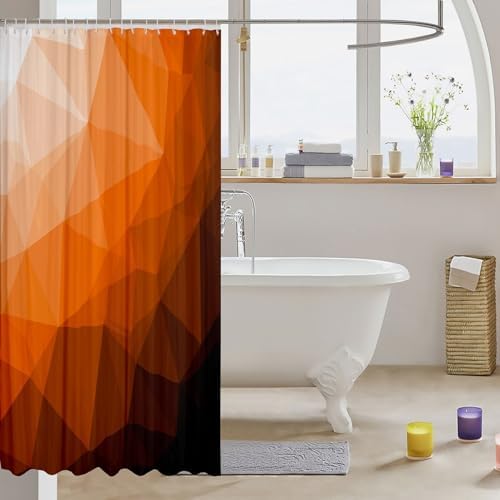 Fun Unique Ombre Orange Shower Curtain for Kids