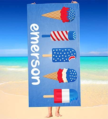 Personalized 4th Of July Beach Towel