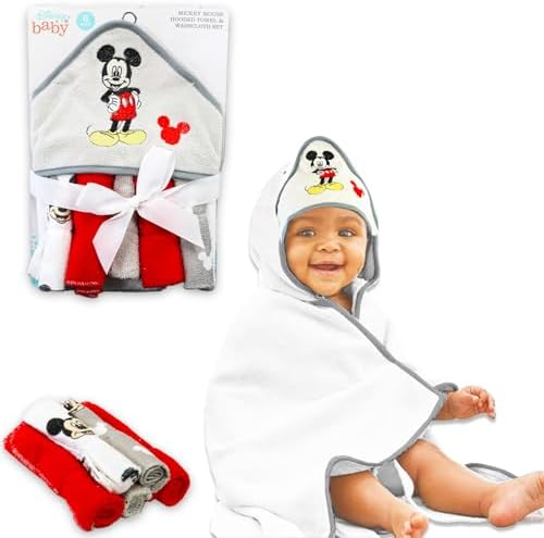 Disney Mickey Mouse Hooded Towel Set for Babies