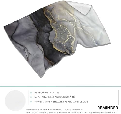 Premium Black White and Gold Marble Decorative Hand Towels