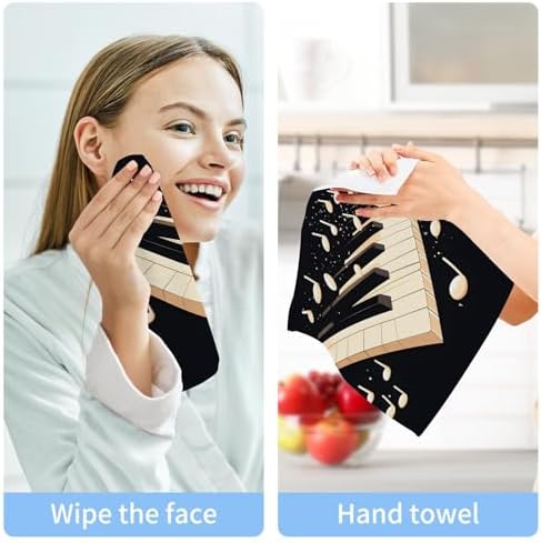 Piano Keys Soft Cotton Washcloth Set