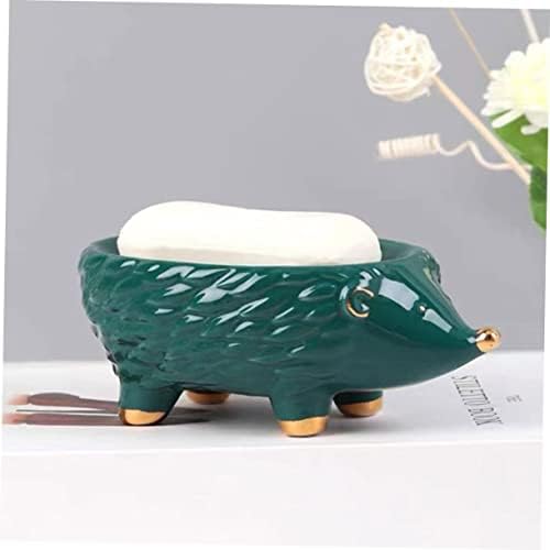 Ceramic Hedgehog Soap Holder for Bathroom Kitchen Decor