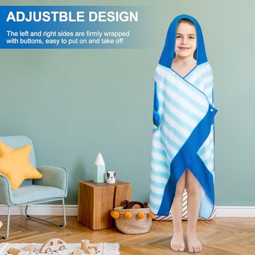 Queenshin Blue Striped Whale Fast-Dry Microfiber Batting Robe