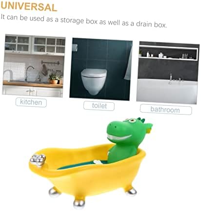 LIFKOME Vinyl Dinosaur Soap Dish for Home and Kitchen Use