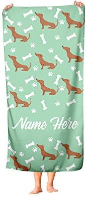 Personalized Corner Dachshund Towels