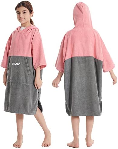 Hiturbo Kids Changing Hoodie - 34 Sleeve Microfiber Absorbent Quick Dry Warm