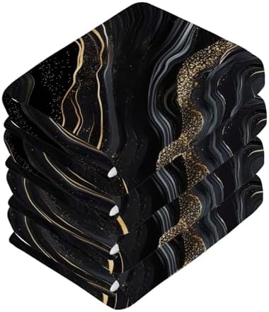 Bath Time Treats - Black Gold Marble Washcloth Set