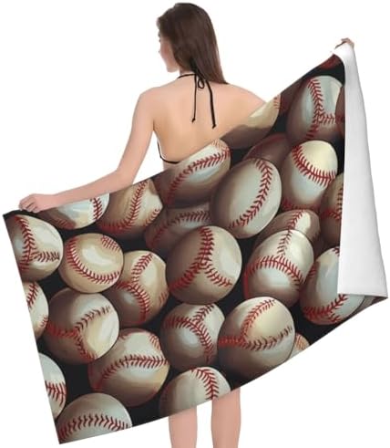 Quick-Dry Comfortable Retro Baseball Pattern Beach Towel