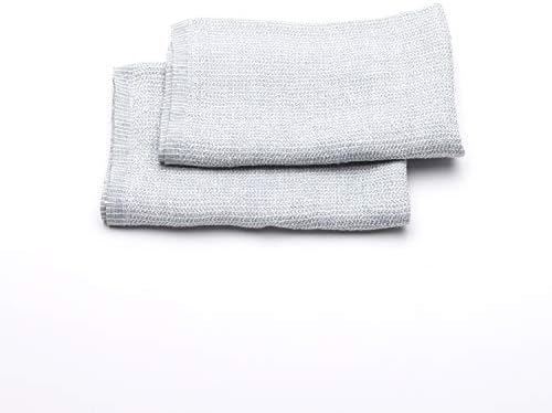 LinenMe 0364601 Towel Set of 2 Wave 19x26 White and Sky Blue