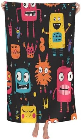 HOYYU Monster Robot Beach Towel for Kids Girls Boys