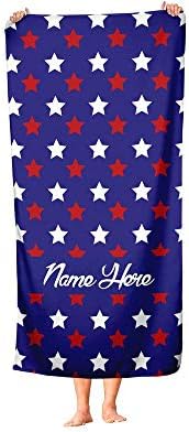 Personalized Corner Extra Large America USA July 4th Towel