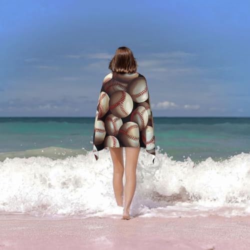 Quick-Dry Comfortable Retro Baseball Pattern Beach Towel