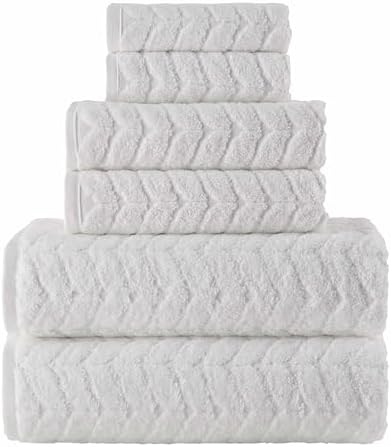 Elegant Comfort Luxury 6-Piece Turkish Cotton Towel Set - White