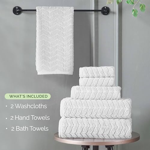Elegant Comfort Luxury 6-Piece Turkish Cotton Towel Set - White