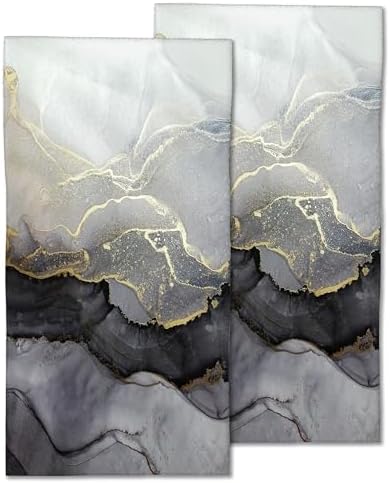 Premium Black White and Gold Marble Decorative Hand Towels
