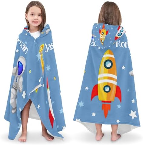 Space Rockets Astronaut Bath Towel for Kids