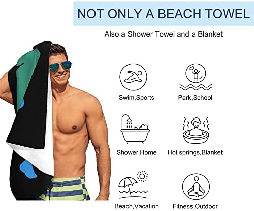 HUIANBPO Retro Bigfoot Microfiber Beach Towel 32x52inx