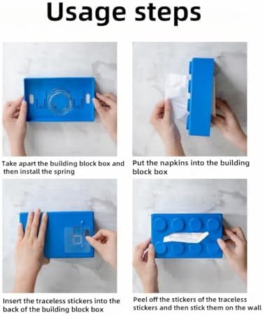 Red Building Block Tissue Box Organizer