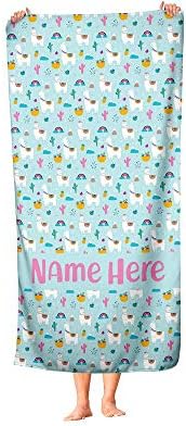 Personalized Llama Pattern Towel for Kids and Adults
