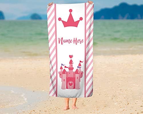 Personalized Pink Princess bath towel make bath fun