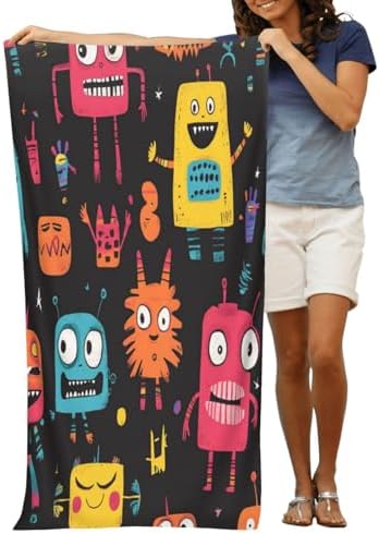 HOYYU Monster Robot Beach Towel for Kids Girls Boys
