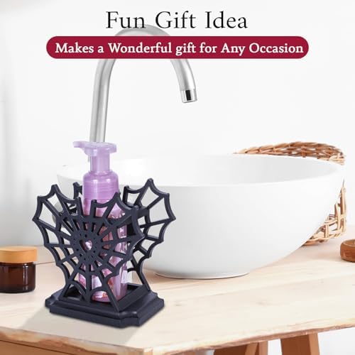 Heart-Shaped Halloween Soap Holder with Spider Web Design