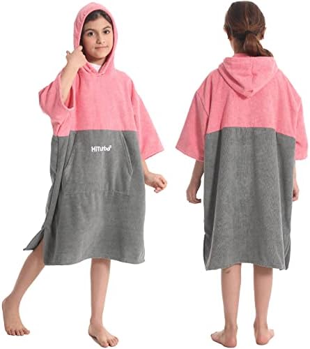 Hiturbo Kids Changing Hoodie - 34 Sleeve Microfiber Absorbent Quick Dry Warm