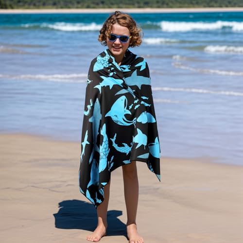 Stylish Shark Beach Towel Microfiber Fast Dry Perfect for Travel More