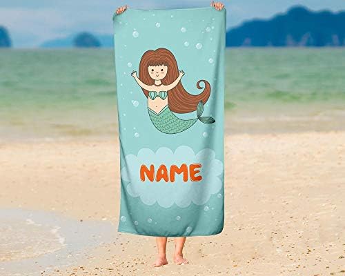Personalized Corner Mermaid Beach Towels for Kids Adults