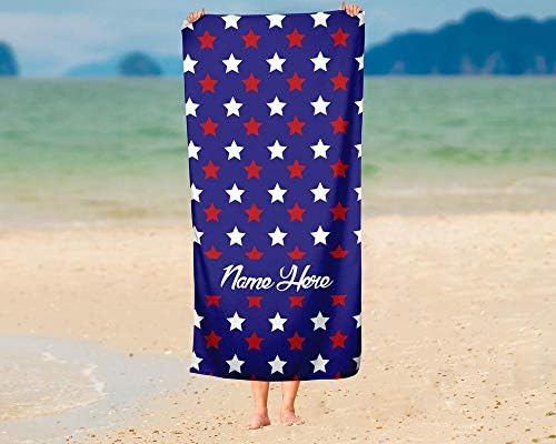 Personalized Corner Extra Large America USA July 4th Towel