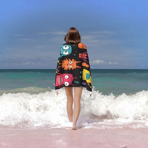 HOYYU Monster Robot Beach Towel for Kids Girls Boys