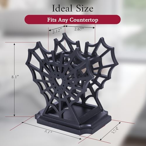 Heart-Shaped Halloween Soap Holder with Spider Web Design