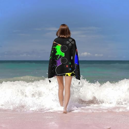 VOOHDDY Game Gamer Joystick Pattern Beach Towels