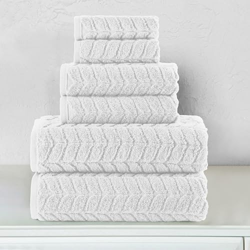 Elegant Comfort Luxury 6-Piece Turkish Cotton Towel Set - White