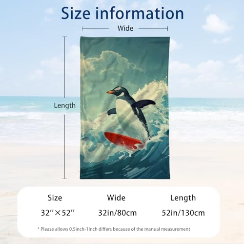 WZOMT Microfiber Penguin Beach Towel Oversized - The Perfect Summer Essential
