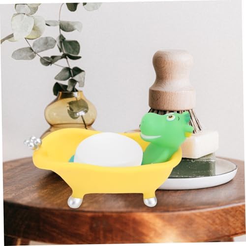 Ciieeo Dinosaur bathtub-shaped bath soap case for kids fun and compact