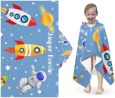 Space Rockets Astronaut Bath Towel for Kids