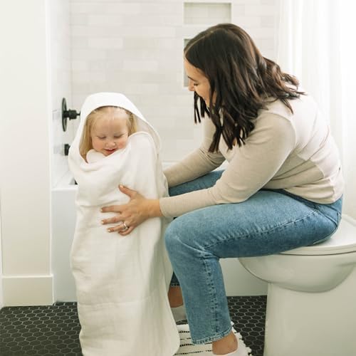 Little Unicorn Hooded Bath Towel for Kids White