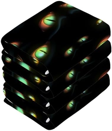 Dark Cats Glowing Eyes Washcloths