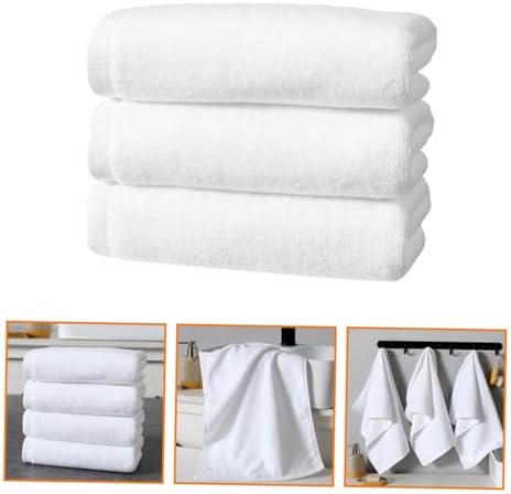 3pc Soft Lightweight Absorbent Bath Towels for Home Spa Gym Kitchen