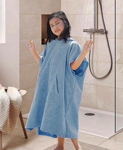 MissShorthair Towel Poncho for Kids Hooded Beach Towel