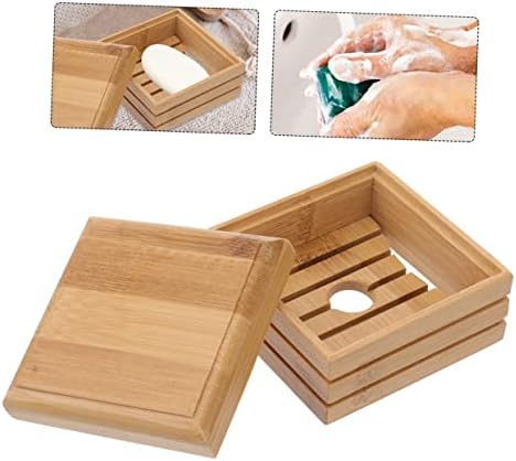 Amosfun Bamboo Soap Dish Holder