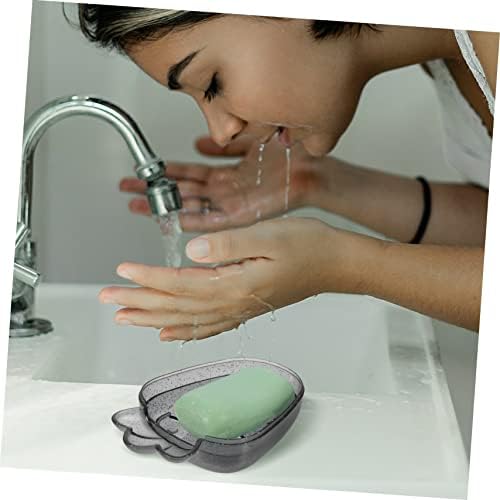 Ciieeo 3pcs Cartoon Soap Holder with Double Drain