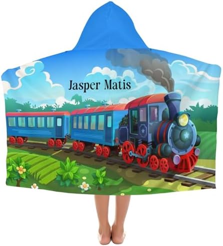 Deven Cartoon Train Personalized Hooded Bath Towel Wrap