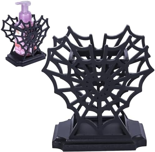 Heart-Shaped Halloween Soap Holder with Spider Web Design