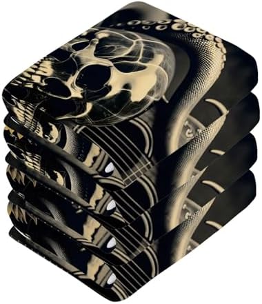 Vintage Skull Sunflower Guitar Washcloths