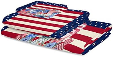 Chees D Zone USA Flag Stars Bath Towel Set