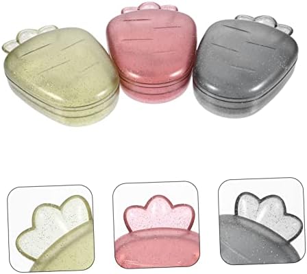 Ciieeo 3pcs Cartoon Soap Holder with Double Drain