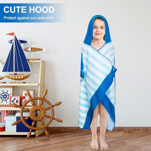 Queenshin Blue Striped Whale Fast-Dry Microfiber Batting Robe