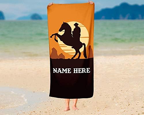 Personalized Corner Extra Large Cowboy Horse Towel